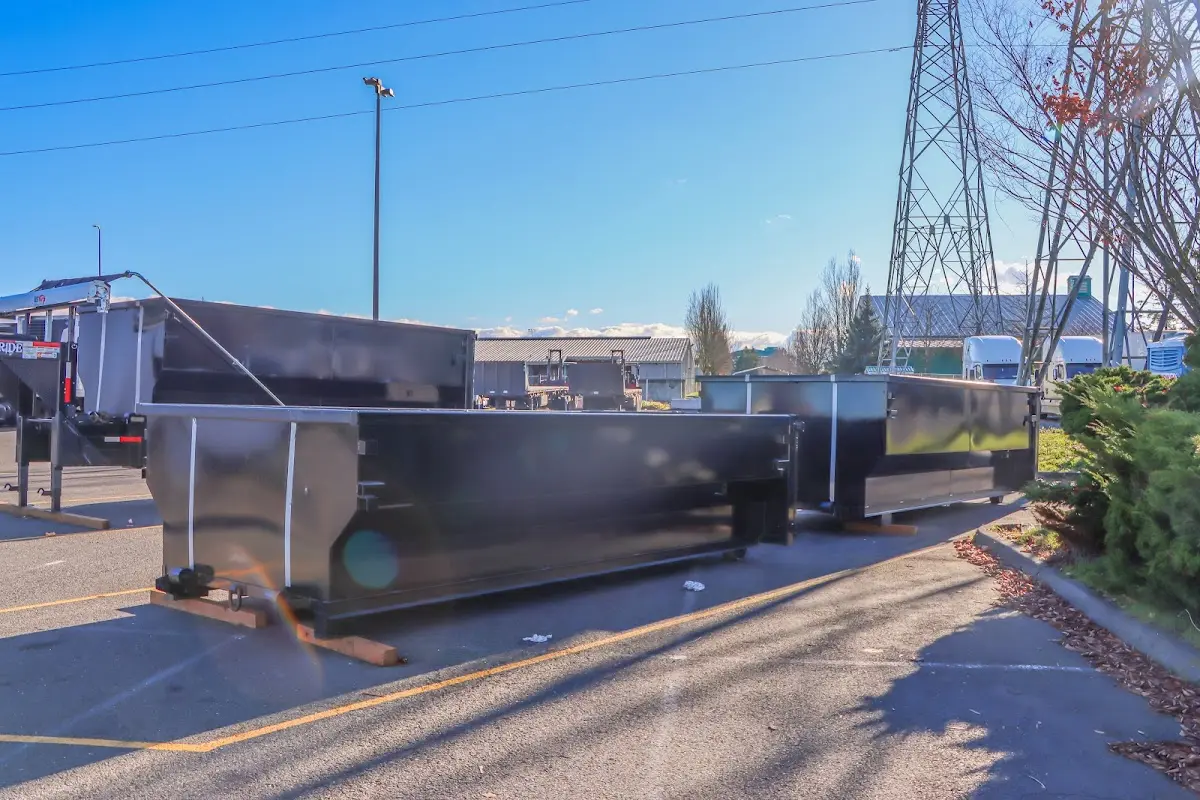 Roll-off dumpster ready for waste disposal at job site for Roofing Dumpster Rental in Jacksonville